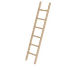 Échelle d’appui à barreaux en bois sans traverse - 6 barreaux