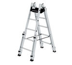 Escabeau double à barreaux utilisable sur escaliers - 2x5 barreaux