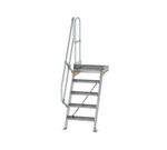 Escalier avec plate-forme 60°, largeur de marches 600 mm - 5 marches