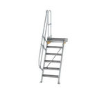 Escalier avec plate-forme 60°, largeur de marches 600 mm - 6 marches