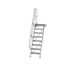 Escalier avec plate-forme 60°, largeur de marches 600 mm - 8 marches
