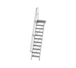 Escalier avec plate-forme 60°, largeur de marches 600 mm - 11 marches