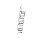 Escalier avec plate-forme 60°, largeur de marches 600 mm - 13 marches