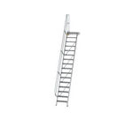 Escalier avec plate-forme 60°, largeur de marches 600 mm - 16 marches