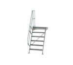 Escalier avec plate-forme 60°, largeur de marches 800 mm - 6 marches