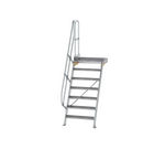 Escalier avec plate-forme 60°, largeur de marches 800 mm - 7 marches