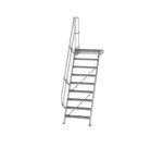 Escalier avec plate-forme 60°, largeur de marches 800 mm - 9 marches