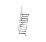 Escalier avec plate-forme 60°, largeur de marches 800 mm - 10 marches