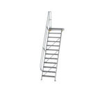 Escalier avec plate-forme 60°, largeur de marches 800 mm - 12 marches