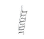 Escalier avec plate-forme 60°, largeur de marches 800 mm - 15 marches