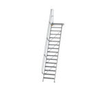 Escalier avec plate-forme 60°, largeur de marches 800 mm - 16 marches