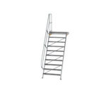 Escalier avec plate-forme 60°, largeur de marches 1'000 mm - 10 marches