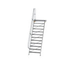 Escalier avec plate-forme 60°, largeur de marches 1'000 mm - 12 marches