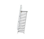 Escalier avec plate-forme 60°, largeur de marches 1'000 mm - 14 marches