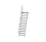 Escalier avec plate-forme 60°, largeur de marches 1'000 mm - 15 marches