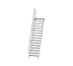 Escalier avec plate-forme 60°, largeur de marches 1'000 mm - 16 marches
