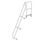 Deuxième main courante pour escalier 60° avec plate-forme - Adapté pour escalier 8 marches
